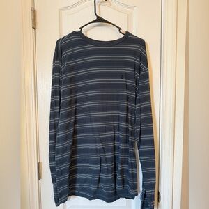 Men’s Volcom Striped Navy Blue Long Sleeve Shirt
